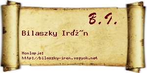 Bilaszky Irén névjegykártya